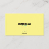 Einzigartiger Aquamariner und gelber Künstler-Gesi Visitenkarte (Rückseite)