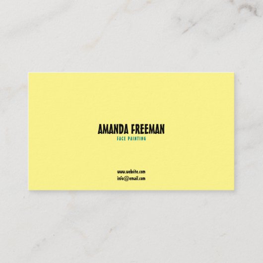 Einzigartiger Aquamariner und gelber Künstler-Gesi Visitenkarte (Rückseite)