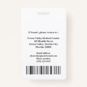 Einzigartiger Arzt oder Chirurg oder Arzt Ausweis (Rückseite)