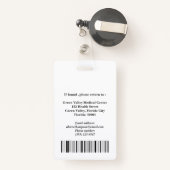 Einzigartiger Arzt oder Chirurg oder Arzt Ausweis (Rückseite mit Rechteck)