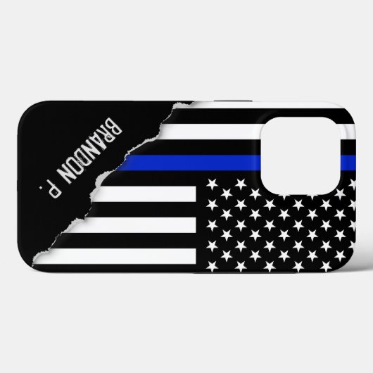 Einzigartiger Ausblick | Polizeiflagge der Thin Bl Case-Mate iPhone Hülle (Rückseite (Horizontal))