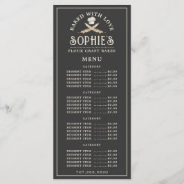 Einzigartiger Baker's Logo Bakery Konditorei Koch  Menükarte