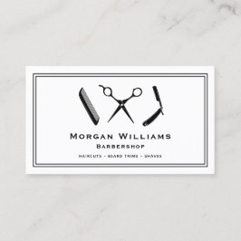Einzigartiger Barbershop Haarschnitt Bart Trim Sha Visitenkarte