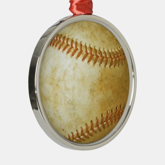 Einzigartiger Baseball Weihnachtsbaum Silbernes Ornament (Rechts)