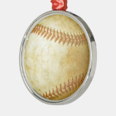 Einzigartiger Baseball Weihnachtsbaum Silbernes Ornament (Links)