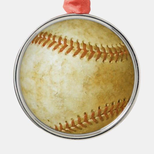 Einzigartiger Baseball Weihnachtsbaum Silbernes Ornament (Vorne)