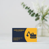 Einzigartiger Bau von gelben und blauen Baggern Visitenkarte (Stehend Vorderseite)