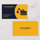 Einzigartiger Bau von gelben und blauen Baggern Visitenkarte (Vorne/Hinten)