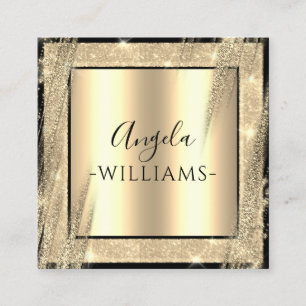 Einzigartiger Beauti-Salon Mode Schwarz Gold QR-Co Quadratische Visitenkarte