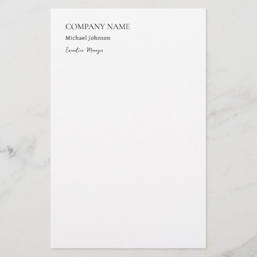 Einzigartiger beruflich minimalistischer Chic Briefpapier (Vorderseite)