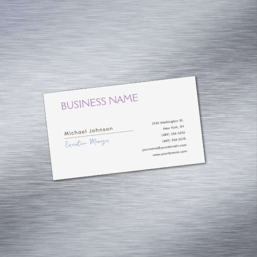 Einzigartiger beruflich minimalistischer Chic Magnetische Visitenkarte (Beispiel)
