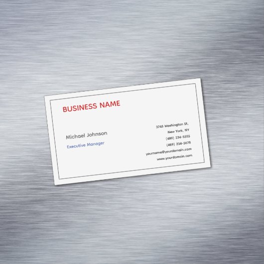 Einzigartiger beruflich minimalistischer Chic Magnetische Visitenkarte (Beispiel)