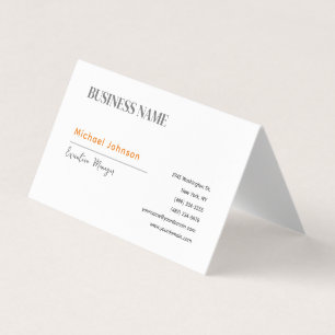 Einzigartiger beruflich minimalistischer Chic Visitenkarten