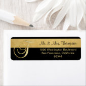 Einzigartiger Black Gold Foil Monogram Letter 'T' (Insitu)