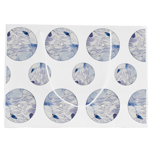 Einzigartiger blau-weißer Geschenksack Große Geschenktüte (Rückseite)