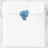 Einzigartiger blauer BLUE TORNADO Quadrat-Aufklebe Quadratischer Aufkleber (Tasche)