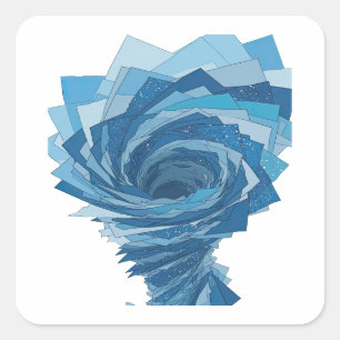 Einzigartiger blauer BLUE TORNADO Quadrat-Aufklebe Quadratischer Aufkleber