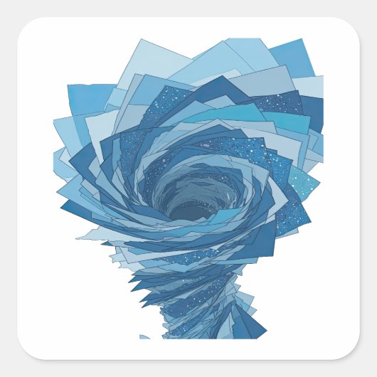 Einzigartiger blauer BLUE TORNADO Quadrat-Aufklebe Quadratischer Aufkleber (Vorderseite)
