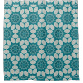 Einzigartiger blauer Duschvorhang mit Muster (Vorderseite)