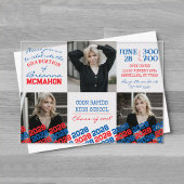 Einzigartiger Blue & Red Abschluss 3 Foto Mattiert Acryleinladungen