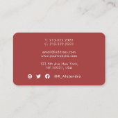 Einzigartiger Blue Red Watercolor Sky Abstrakt Visitenkarte (Rückseite)