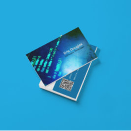 Einzigartiger Blue Software Tech Beruflich QR Code Visitenkarte