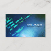 Einzigartiger Blue Software Tech Beruflich QR Code Visitenkarte (Vorderseite)
