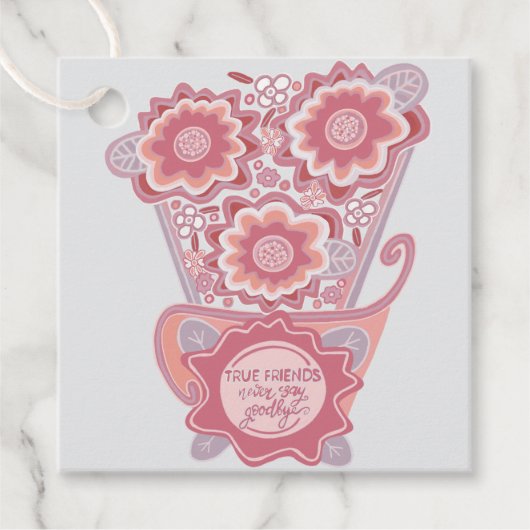 Einzigartiger Blumen-Design-Stil Geschenkanhänger (Vorderseite)