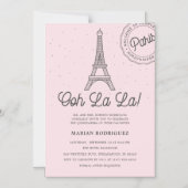 Einzigartiger Blush Eiffel Tower Paris Quinceañera Magneteinladung (Vorderseite)
