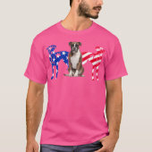 Einzigartiger Boxer Dog American Flag - Geschenke T-Shirt (Vorderseite)