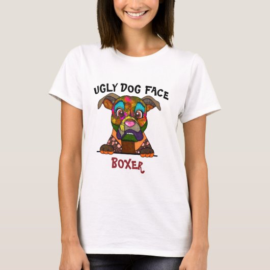 Einzigartiger Boxer Hund mit T - Shirt (Vorderseite)