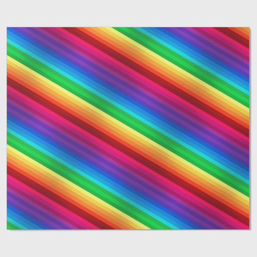 Einzigartiger bunter diagonaler Regenbogen Geschenkpapier (Flach)