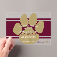 Einzigartiger Burgundy & Bronze Gold Abschluss Paw