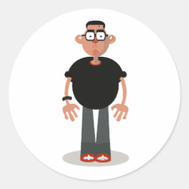 Einzigartiger Cartoon-Charakter Runder Aufkleber