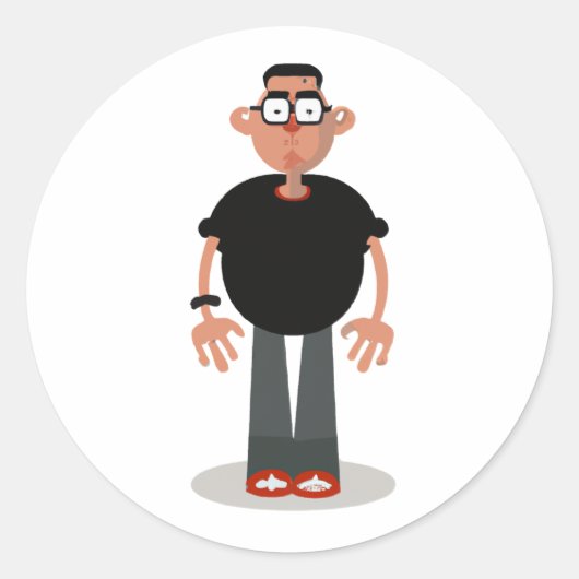 Einzigartiger Cartoon-Charakter Runder Aufkleber (Vorderseite)