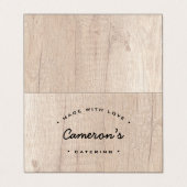 Einzigartiger Catering für Holzkörner Visitenkarten (Außenseite Aufgefaltet)