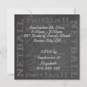 Einzigartiger Chalkboard Netball 5,25" x 5,25" Ein Einladung (Vorderseite)