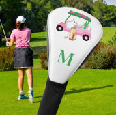 Einzigartiger charmanter Golf Cart mit Clubs Monog Golf Headcover