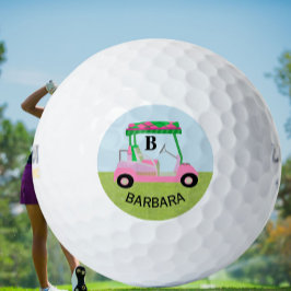Einzigartiger charmanter Golf Cart mit Clubs Monog Golfball