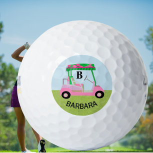 Einzigartiger charmanter Golf Cart mit Clubs Monog Golfball