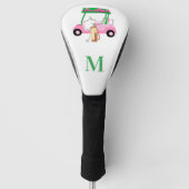 Einzigartiger charmanter Golf Cart mit Clubs Monog Headcover (Vorderseite)
