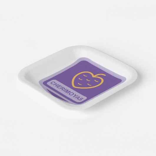 Einzigartiger Cherimoya Fruit Graphic benutzerdefi Pappteller (Gewinkelt)