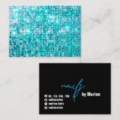 ★ einzigartiger Chic-Glitzer-Türkis Visitenkarte (Vorne/Hinten)