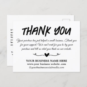 Einzigartiger Dank für Ihr Geschäft Postkarte
