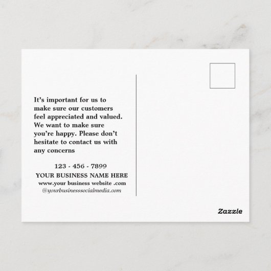 Einzigartiger Dank für Ihr Geschäft Postkarte (Rückseite)