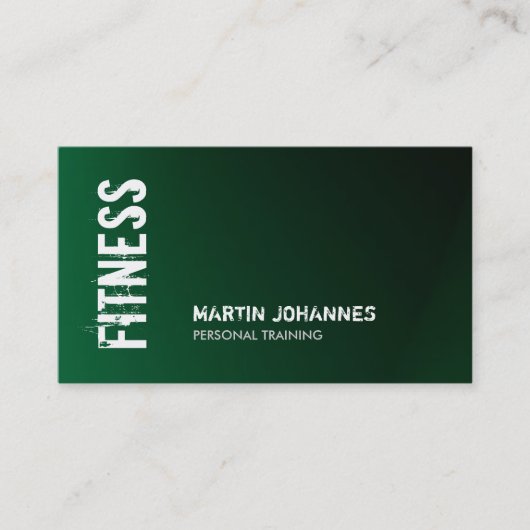 Einzigartiger Dark Green Fitness Personal Trainer Visitenkarte (Vorderseite)