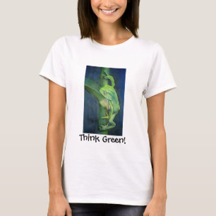 Einzigartiger denke ökologisch-Frosch-globale T-Shirt