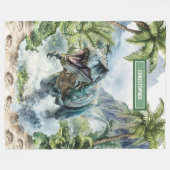 Einzigartiger Dinosaurier Blanket Individuelle Nam Fleecedecke (Vorderseite (Horizontal))