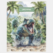 Einzigartiger Dinosaurier Blanket Individuelle Nam Fleecedecke (Vorderseite)