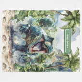 Einzigartiger Dinosaurier Blanket Individuelle Nam Fleecedecke (Vorderseite (Horizontal))